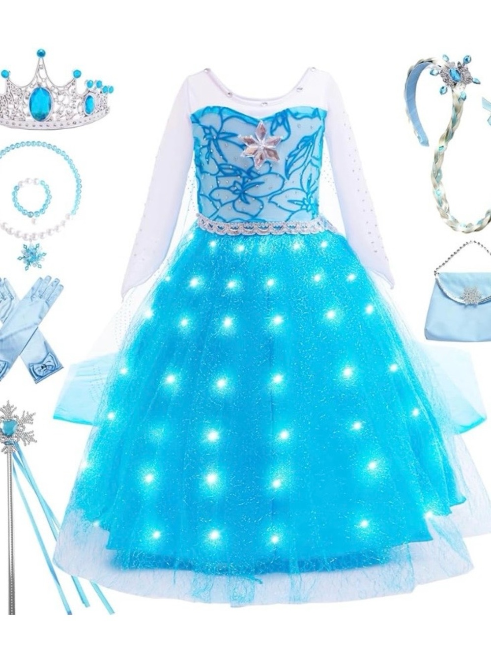 Light-Up Blue Princess Dress Costume for Kids